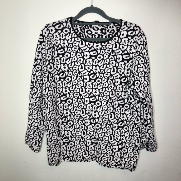 Ann Taylor Animal Print Luxe Sweater Medium